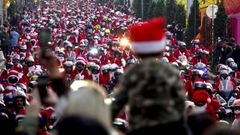 Papa Noel viaja en moto