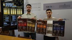 El concejal de Xuventude, Ar�m L�pez, y el presidente de�Artabrian Nights,�Miguel Vidal, en la presentaci�n del�III Artabrian Weekend.