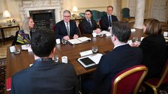 El primer ministro brit�nico, Keir Starmer, reunido este jueves con representantes de las principales compa��as tecnol�gicas.