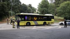 Averiado un autob�s en San Lourenzo, en Santiago
