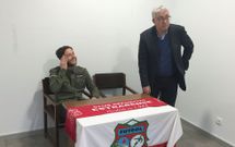 Tinto y Gestoso ofrec�an una rueda de prensa en las oficinas de club para explicar la marcha del t�cnico.