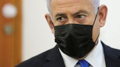 Netanyahu, durante su comparecencia ante el tribunal