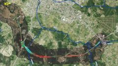 Plano de la variante de Carballo, que unir� el pol�gono de B�rtoa con la salida de Ordes y Portomouro. 