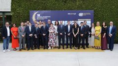 Galardoados e autoridades presentes na Noite da Enxe�ar�a en Inform�tica de Galicia.
