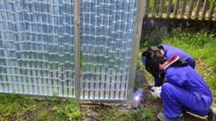 Alumnos de la rama de soldadura trabajaron en la construcci�n del invernadero