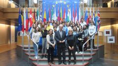 Alumnos del IES Valle Incl�n de Pontevedra, durante una visita al Parlamento Europeo realizada en el 2019
