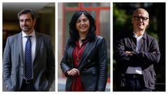 Diego Calvo (A Coru�a), Elena Candia (Lugo) y Jos� Manuel Baltar (Ourense)