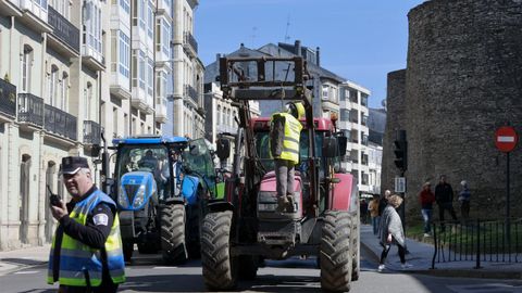 Tractorada por las calles de Lugo, en abril del pasado ao