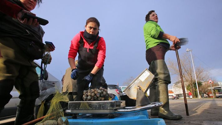 Mariscadoras en Vilanova de Arousa.