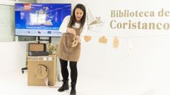 K'Pararota, durante su intervenci�n en la entrega de premios de Contos de Nadal, en la biblioteca coristanquesa 