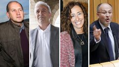 Xoaqu�n Fern�ndez Leiceaga, candidato por A Coru�a; Lu�s �lvarez, por Lugo; Noela Blanco, por Ourense; y Abel Losada, por Pontevedra.