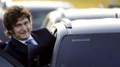 Milei, durante una acto oficial este mes en Ezeiza, en las afueras de Buenos Aires