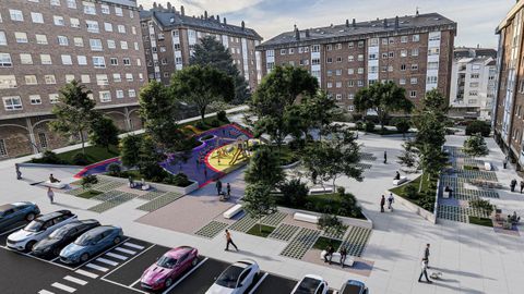 Anteproyecto para la plaza Rodr�guez Castelao, en Fonteculler.