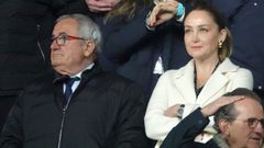 Los presidentes de Osasuna y Celta, Luis Sabalza y Mari�n Mouri�o, en un partido entre ambos clubes en Bala�dos.