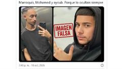 Imagen falsa de los supuestos autores de un crimen en Burgos. Cuentas de extrema derecha en redes sociales usaron fotos de j�venes que no ten�an nada que ver, con la intenci�n de promover el racismo