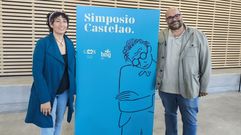 A secretaria de Organizacin del BNG, Luca Lpez, e o presidente da Fundacin Galiza Sempre, Rubn Cela, na presentacin do simposio.  