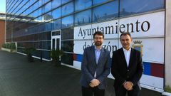 El consejero de Industria, Empleo y Promoci�n Econ�mica, Enrique Fern�ndez, y el alcalde de Goz�n, Jorge Su�rez