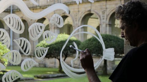 Intervencin artstica con motivo del 40 aniversario del Museo do Pobo Galego 