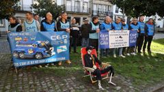 El sindicato policial CEP, en su concentracin frente a la comisara de Santiago