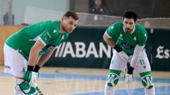 C�sar Carballeira y Nuno Paiva, durante un encuentro de esta temporada con el Liceo