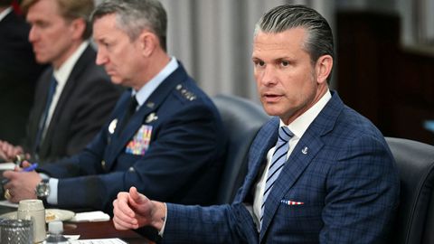 El secretario de Guerra de EE.UU., Pete Hegseth, en el Pent�gono.