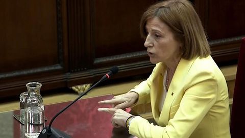 Carme Forcadell, durante su turno de �ltima palabra y �ltima jornada del juicio del �proc�s� el pasado 12 de junio del 2019. 