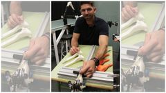 Michaud, investigador del CITENI coautor del estudio, con el prototipo.