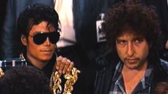 Michael Jackson y Bob Dylan, en una imagen de �La gran noche del pop�