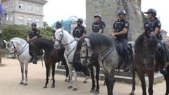Agentes de la unidad de caballer�a presentan su operativo en Pontevedra