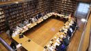 El pleno se celebr ayer en la biblioteca del Consello da Cultura Galega, en la otra ala del pazo de Raxoi, al estar en obrasel ala municipal