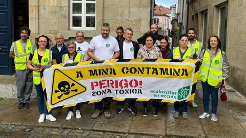 Imagen de archivo de una protesta anterior frente a los juzgados de Noia.