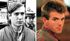 Efe distribuy� hace d�as la foto de Vidal Anido (Izquierda) junto a la de Miguel Ricart (en el centro), asesino de las ni�as de Alcaser. A la derecha, portada de La Voz del d�a del juicio al violador del estilete.