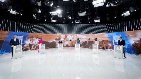 Los candidatos a la alcalda de Madrid en el debate celebrado en Telemadrid