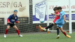 Imagen de archivo de un partido de alevines del torneo de f�tbol base do Abanqueiro disputado en el campo de Vista Alegre
