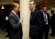 Paz-Andrade, conversando ayer con Francisco Conde.