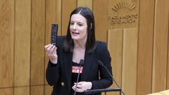 Olalla Rodil, en una sesin en el Parlamento de Galicia