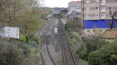 Zona del ferrocarril en O Burgo, en Culleredo