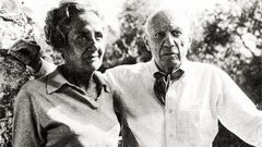 Mercedes Guill�n, retratada con Pablo Picasso en 1969 por Jacqueline Picasso.
