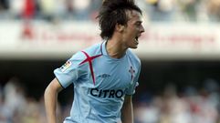 Silva, celebrando uno de los goles que anot� con el Celta.