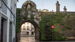Esta hist�rica puerta, la de Santiago, tiene una erosi�n alta, una colonizaci�n vegetal elevada, numerosas costras negras por poluci�n y humedad, lesiones por la acci�n humana altas y numerosa presencia de microorganismos que da�an su piedra. Las filtraciones del adarve no ayudan a su conservaci�n. La iconograf�a tiene da�os