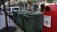 Contenedores de basura en Ourense.