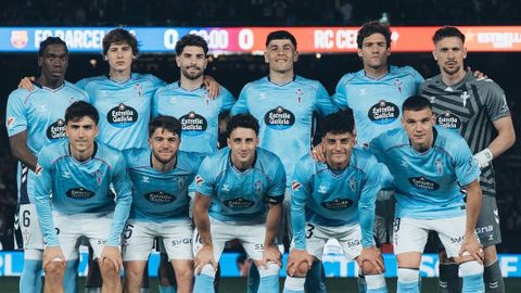 Alineaci�n del Celta en el partido frente al Barcelona de este mi�rcoles en el Camp Nou.