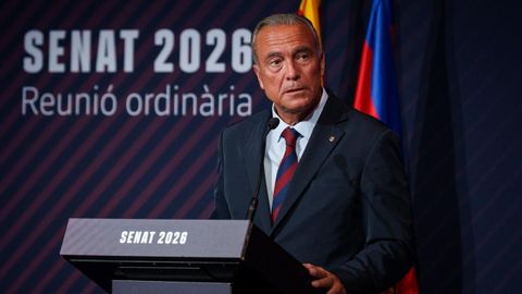 Rafa Yuste, durante su comparecencia ante el Senado del FC Barcelona.