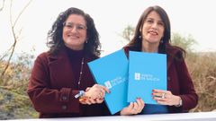 Luc�a Calvo y Mar�a Mart�nez Allegue, en el acto de firma del convenio