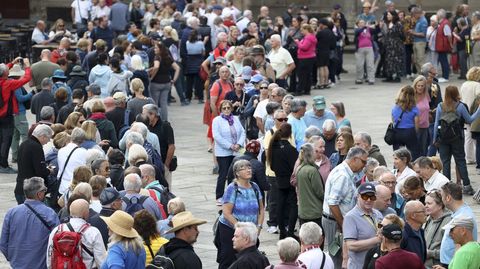 Turistas en Santiago