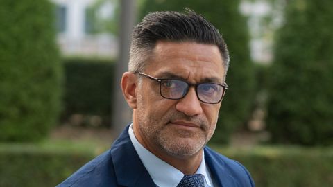 El exch�fer de Luis B�rcenas, Sergio R�os, en su llegada este mi�rcoles a la Audiencia Nacional.