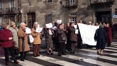 Protesta de los usuarios del centro sociocomunitario Porta do Cami�o en As Rodas