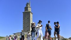 Turistas en la torre de Hrcules de A Corua