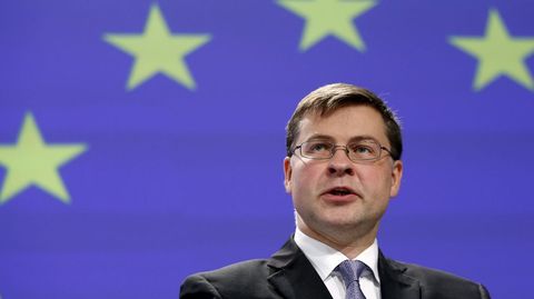 El presidente de la Comisin Valdis Dombrovskis 