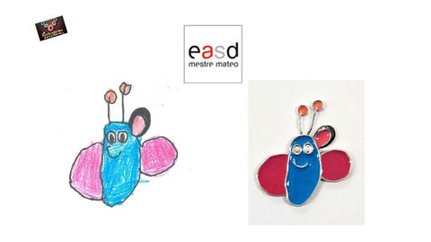 El dibujo de Mateo Hern�ndez y la joya elaborada por la Escola de Arte e Superior de Dese�o Mestre Mateo de Santiago